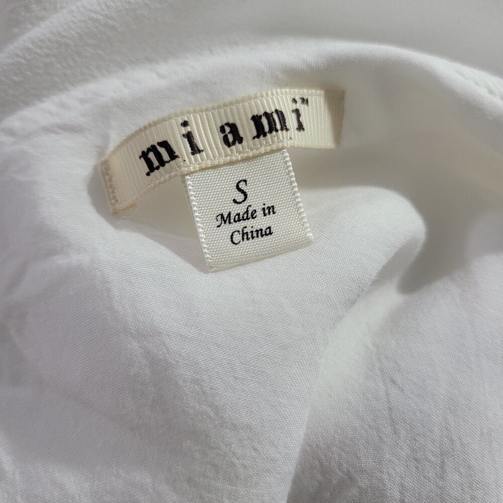 Miami White Floral Dress Sleeveless Tie Spaghetti Strap Mini Dress Size Small - Picture 7 of 8